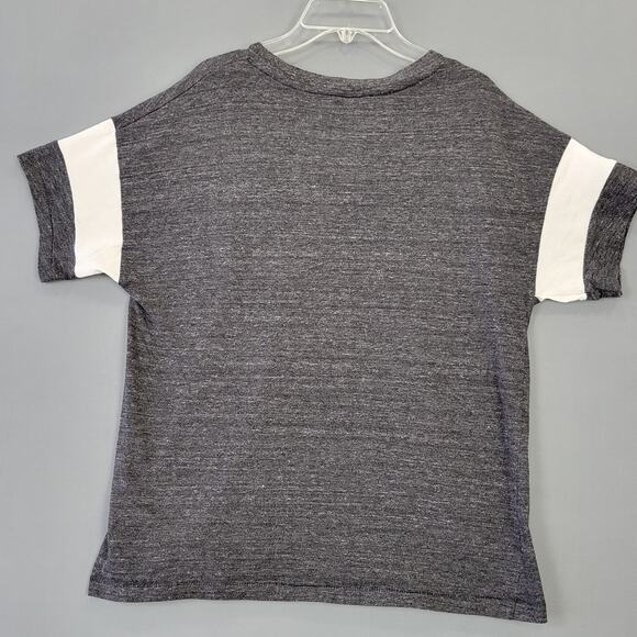 Alternative Earth Gray Heather Shirt Sporty V-Neck Short Sleeves Women's Medium - Picture 2 of 10